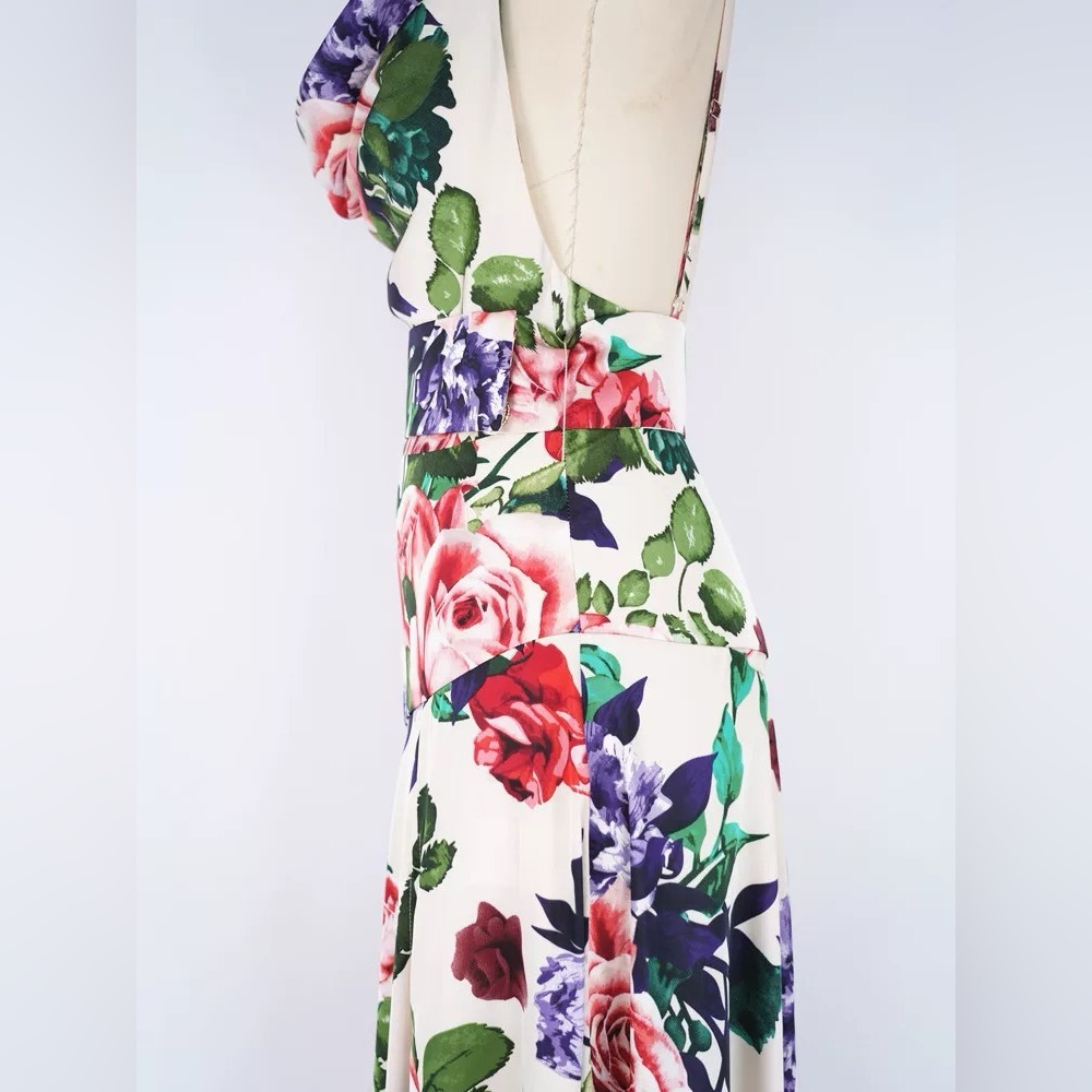 NEW Bronx and Banco Leo Maxi Dress in multi , Floral Cowl Neck Spaghetti Strap - Picture 4 of 11